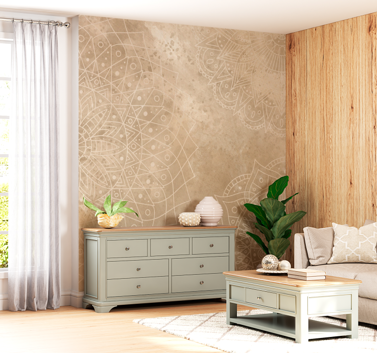 Tapisserie murale salon mandalas vintage - TenStickers