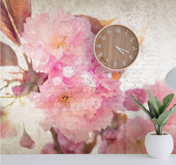 Papier peint mural de fleurs Cerisier en fleurs - TenStickers