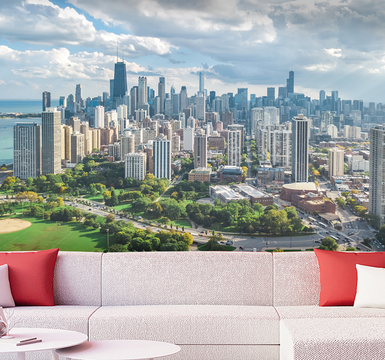 Photo murale Ville de Chicago et parc Lincoln - TenStickers
