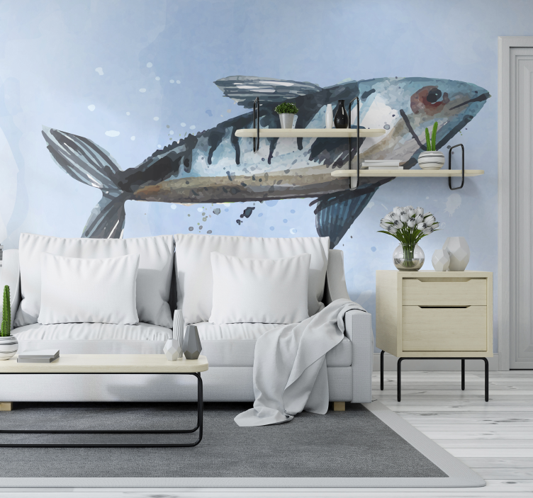 Tapisserie chambre adulte illustration de poisson majestueux - TenStickers