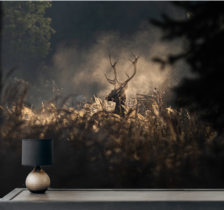 Tapisserie animaux silhouette de cerf majestueux - TenStickers