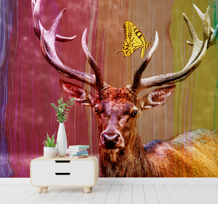 Tapisserie animaux tête de cerf majestueuse - TenStickers