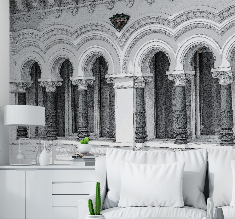 Tapisserie art classique détails d'arches architecturales - TenStickers