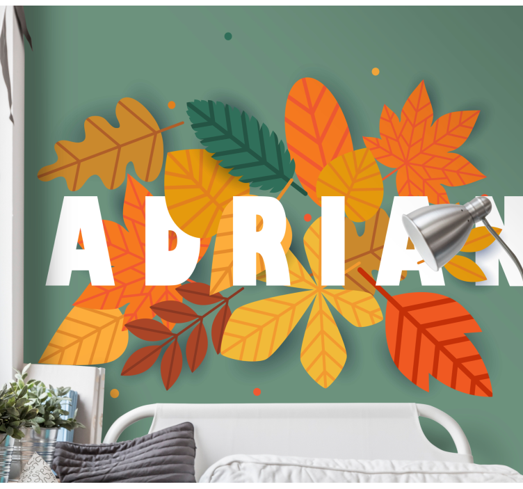 Tapisserie autres fleurs arrangement de feuilles d'automne - TenStickers