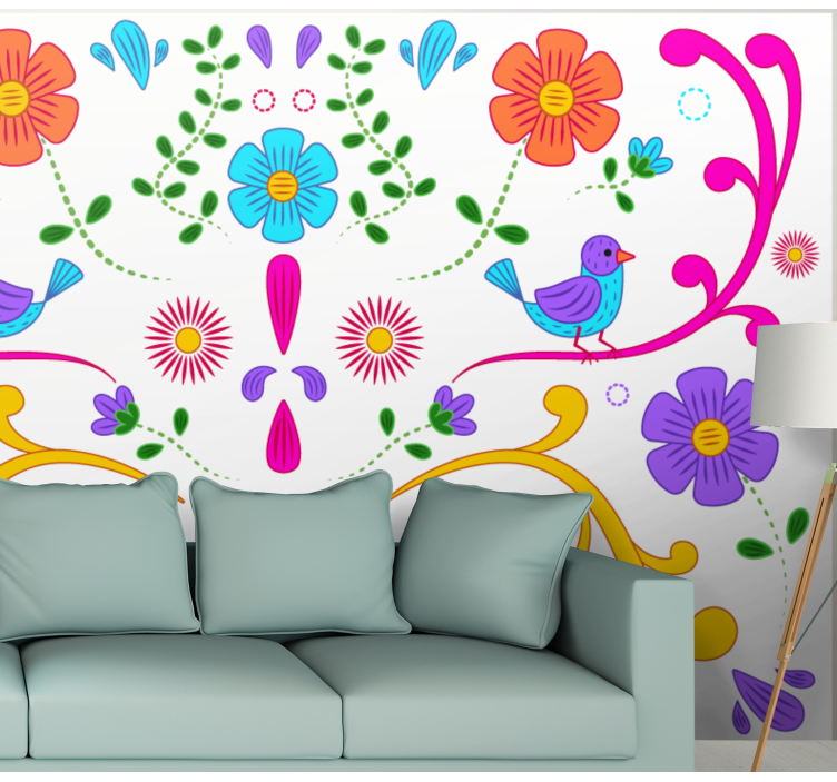 Tapisserie autres fleurs motif floral coloré - TenStickers