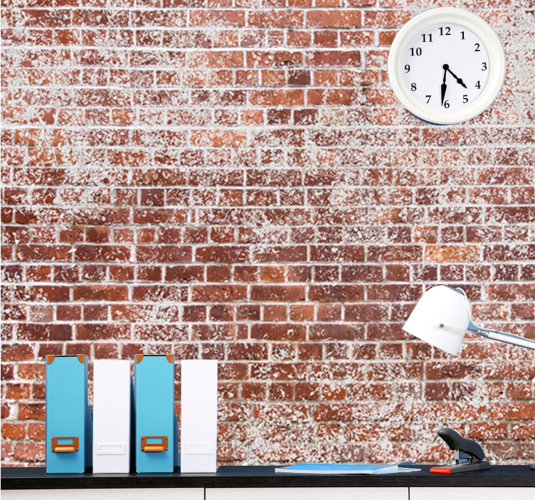 Tapisserie brique mur rouge texturé - TenStickers