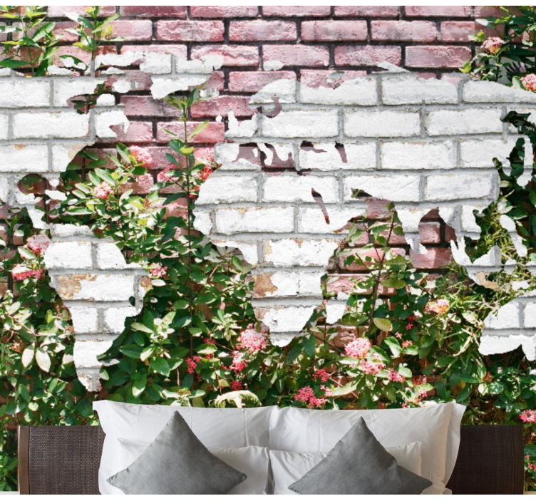 Tapisserie carte du monde florissante - TenStickers