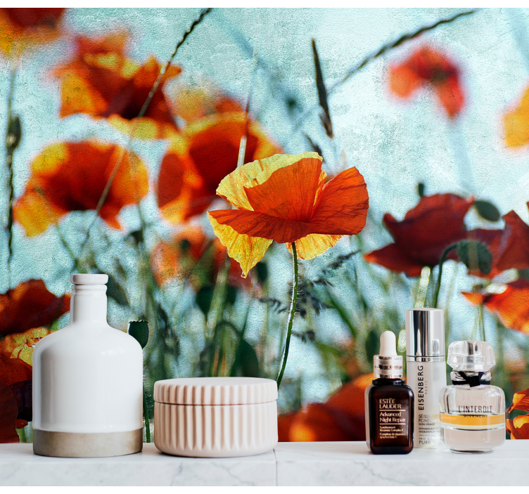 Tapisserie coquelicots fleurs de pavot vivantes - TenStickers
