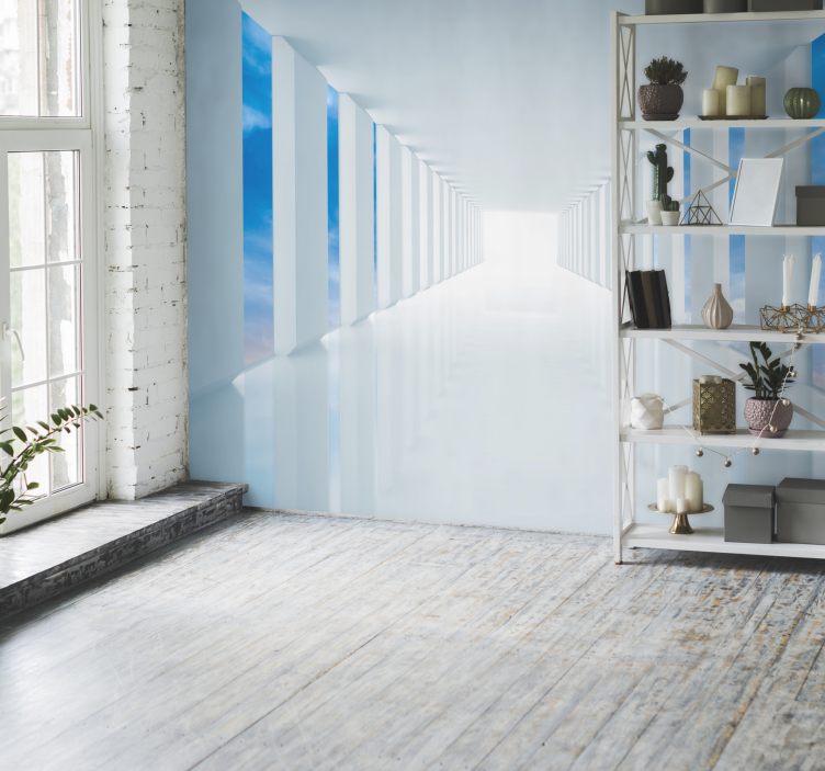 Tapisserie 3D couloir d'illusion d'optique - TenStickers