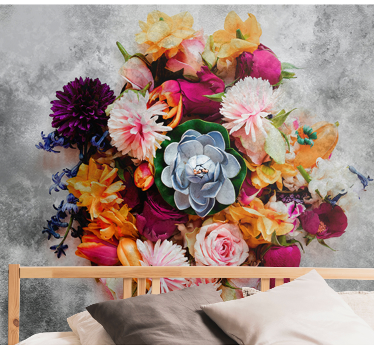 Tapisserie fleur composition florale colorée - TenStickers
