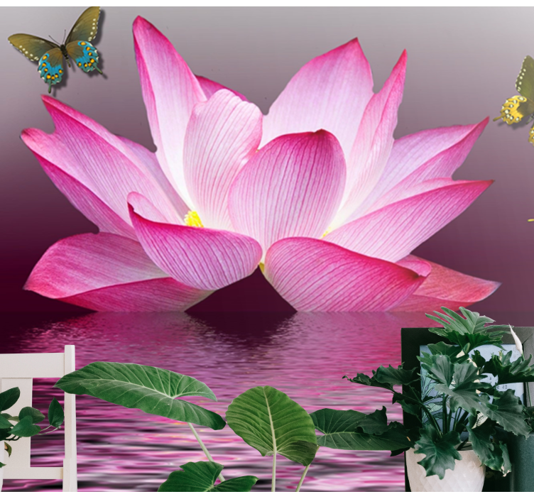 Tapisserie fleur Équilibre de lotus - TenStickers