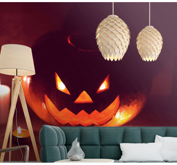 Tapisserie halloween citrouille effrayante qui brille - TenStickers