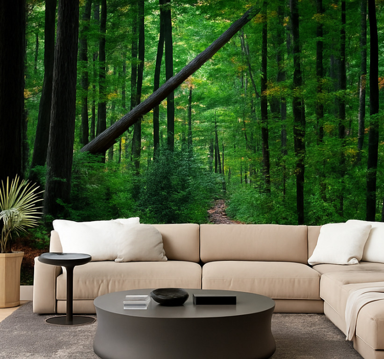 Tapisserie jungle conception de forêt verte - TenStickers