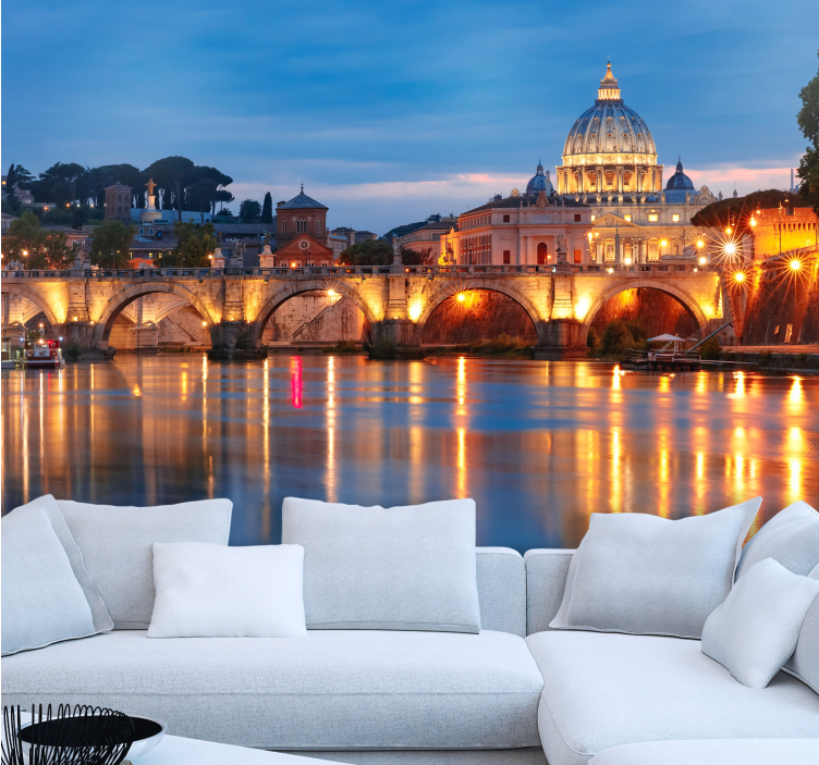 Tapisserie madrid basilique saint-pierre au crépuscule - TenStickers