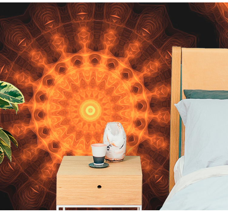 Tapisserie mandala motif circulaire rayonnant - TenStickers