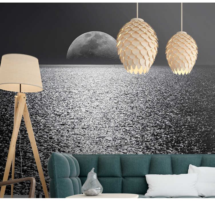 Tapisserie mer vue au clair de lune - TenStickers