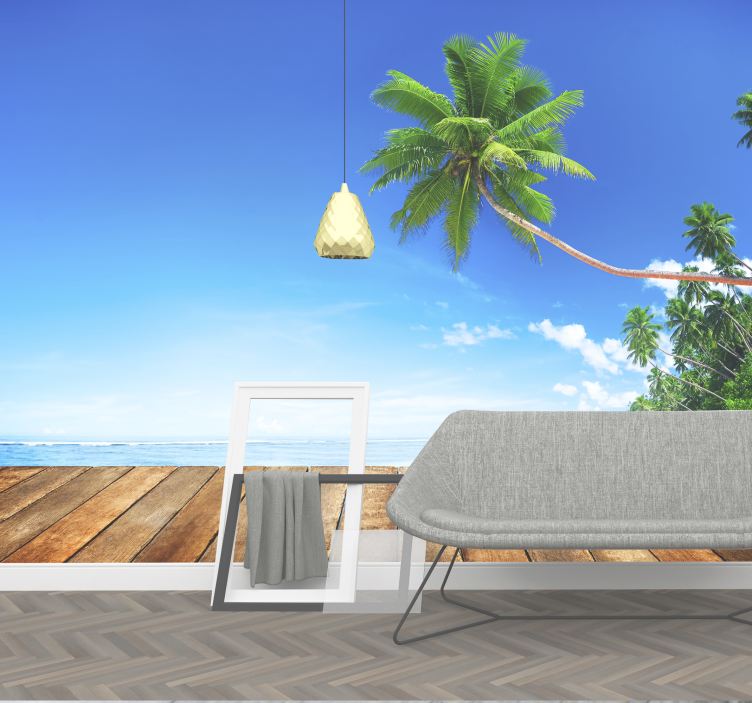 Tapisserie paysage front de mer tropical - TenStickers