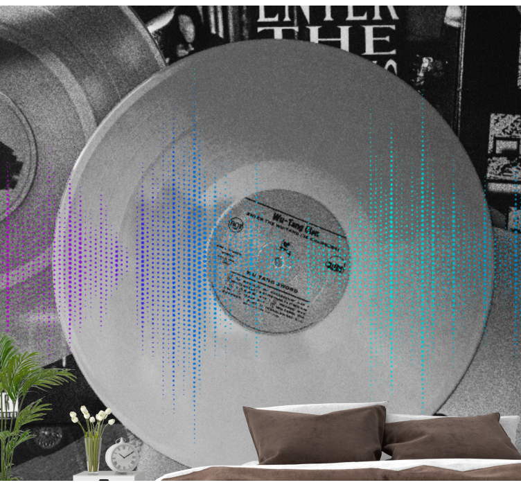 Tapisserie musique ondes sonores de vinyle - TenStickers