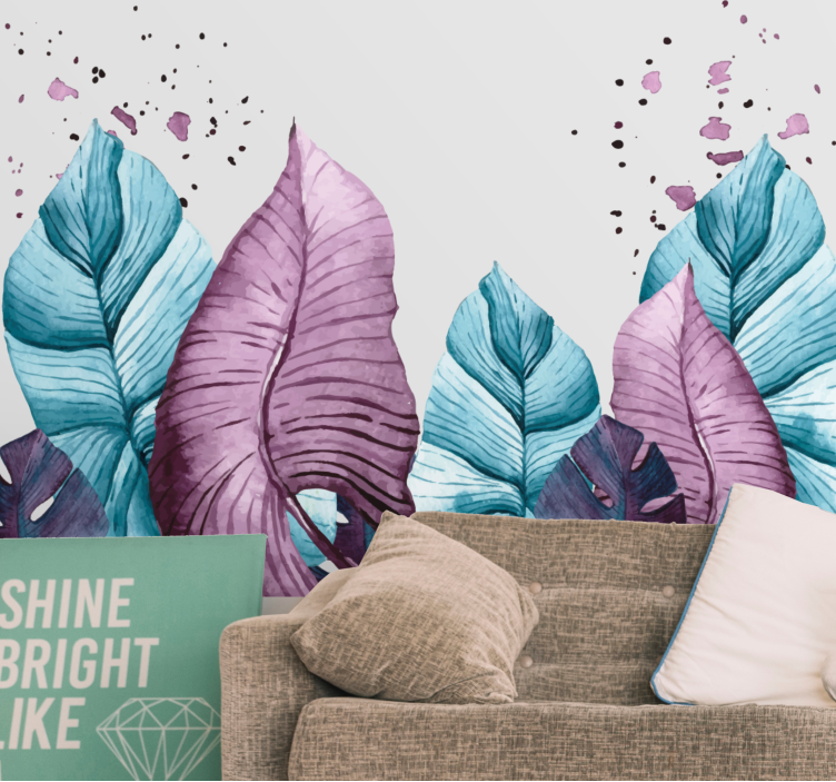 Tapisserie nature motifs de grandes feuilles - TenStickers