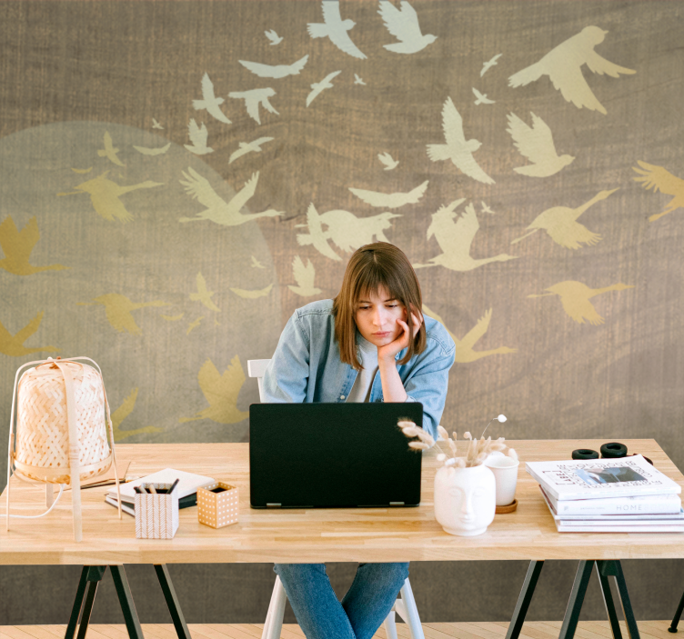 Tapisserie nature oiseaux en vol - TenStickers