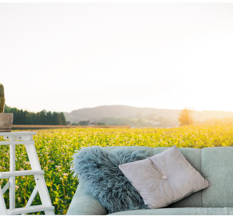 Tapisserie nature paysage de prairie paisible - TenStickers