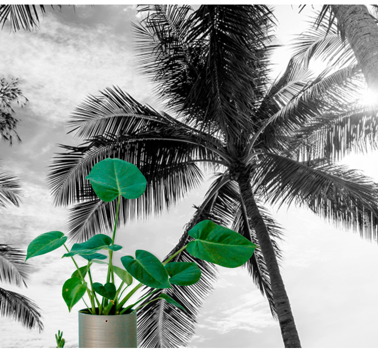 Tapisserie mer scène de palmiers tropicaux - TenStickers