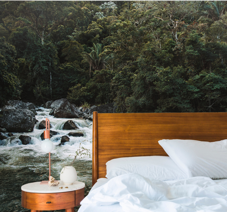 Tapisserie nature scène de rivière sereine - TenStickers