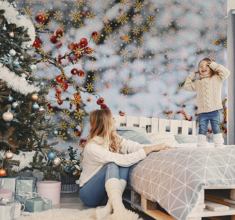 Tapisserie noel moments d'hiver festifs - TenStickers
