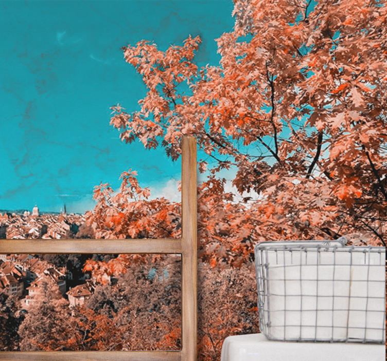 Tapisserie paysage automnal vibrant - TenStickers