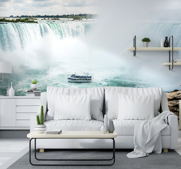 Tapisserie paysage aventure aux chutes du niagara - TenStickers