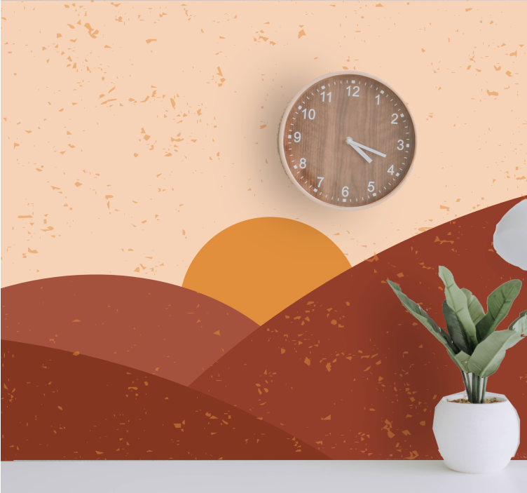 Tapisserie paysage crépuscule au-dessus des sommets - TenStickers