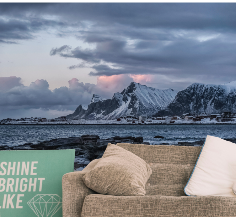 Tapisserie paysage crêtes glacées - TenStickers