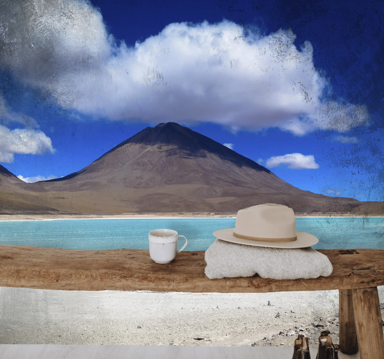 Tapisserie paysage perspective du lac alpin - TenStickers