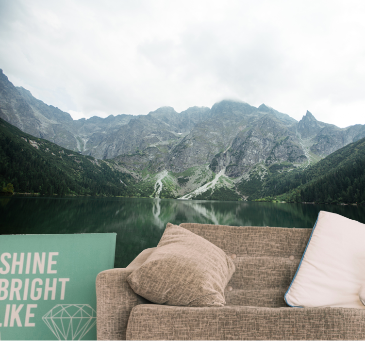 Tapisserie paysage reflet de montagne magnifique - TenStickers