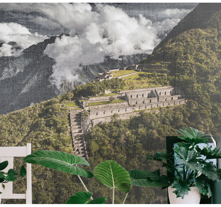 Tapisserie paysage vue sur les ruines majestueuses - TenStickers