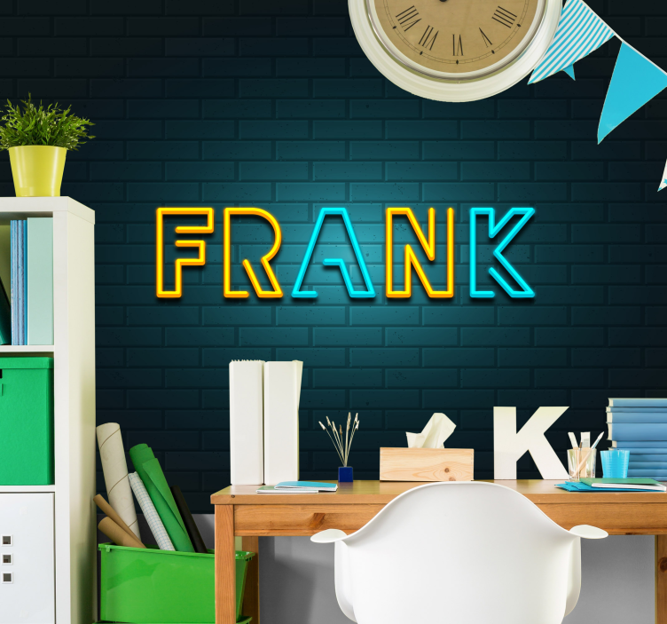 Tapisserie personnalisable affichage du nom au néon - TenStickers