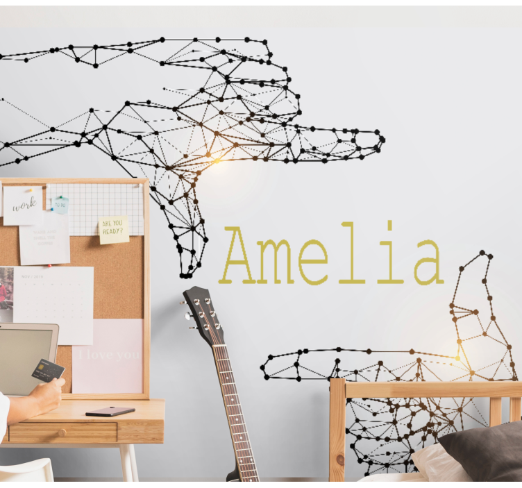 Tapisserie personnalisable geste interactif de la main - TenStickers