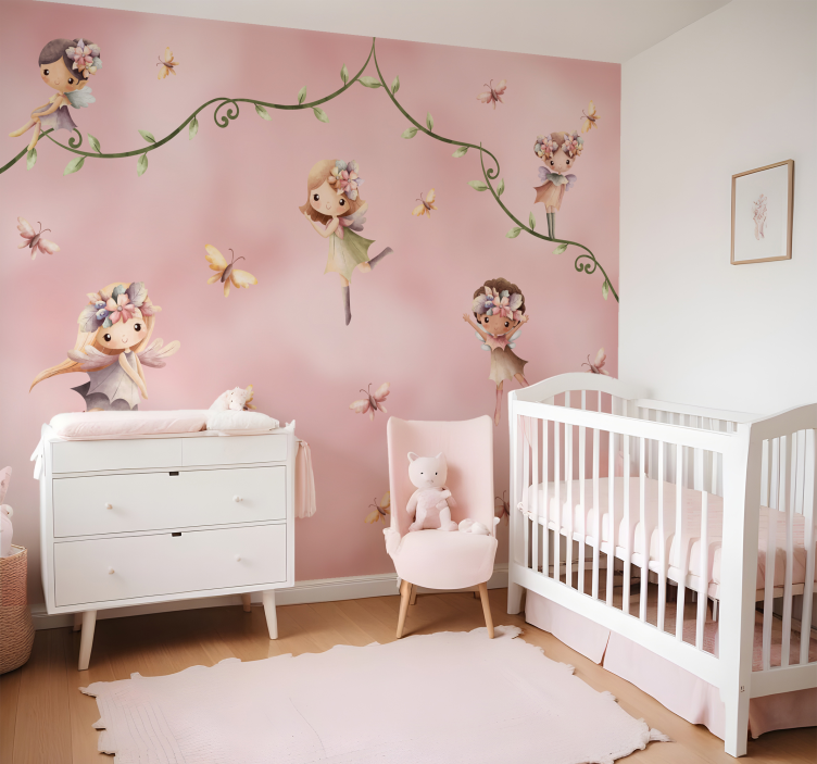 Tapisserie pour chambre bébé fées rêveuses - TenStickers