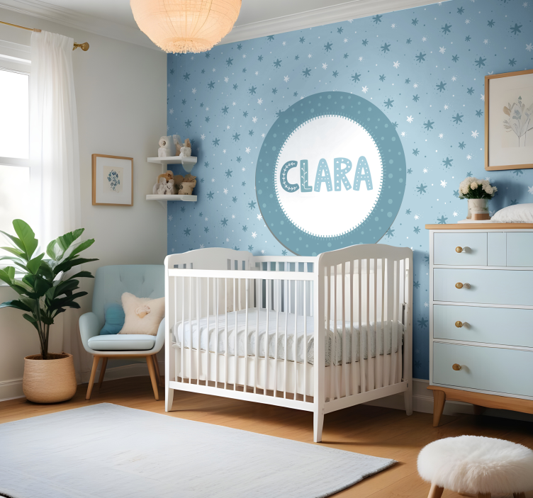 Tapisserie pour chambre bébé motif d'étoiles - TenStickers