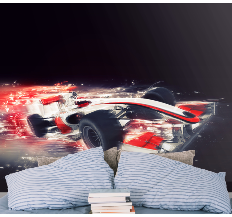 Tapisserie véhicule voiture de course en mouvement - TenStickers