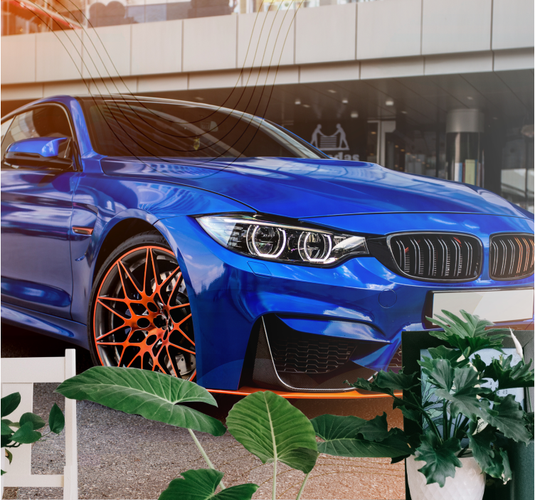 Tapisserie véhicule voiture sportive bleue - TenStickers