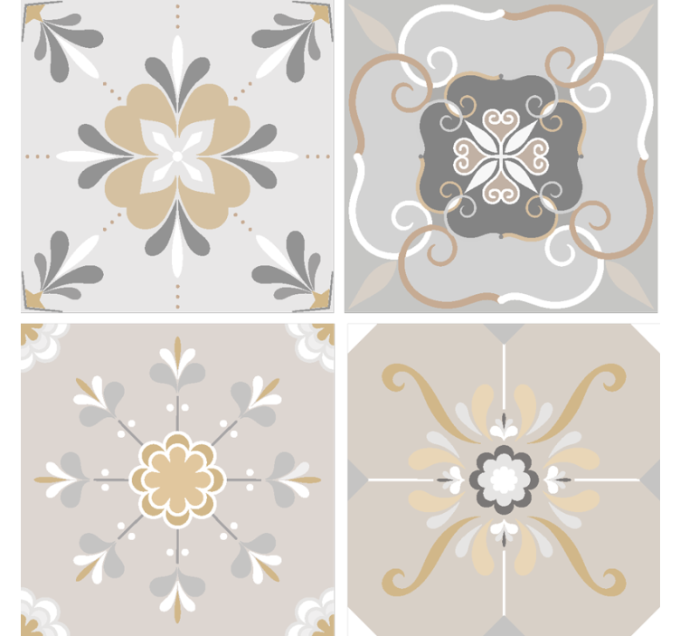 Dessous de verre inspiré de tuiles florales - TenStickers