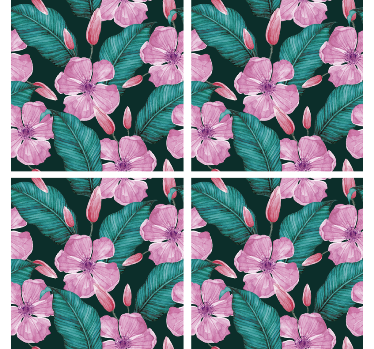Dessous de verre motif floral et feuillage - TenStickers
