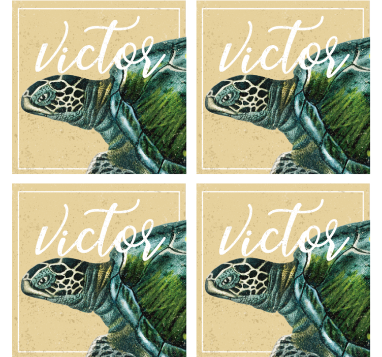 Dessous de verre personnalisable illustration de tortue - TenStickers