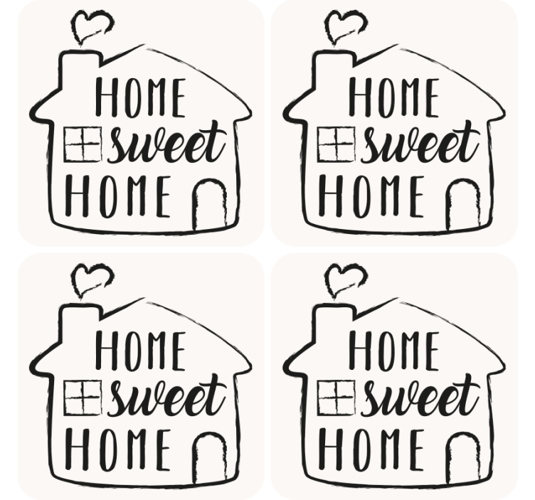 Dessous de verre citation maison charmante - TenStickers