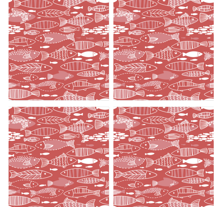 Dessous de verre moderne motif de poissons - TenStickers