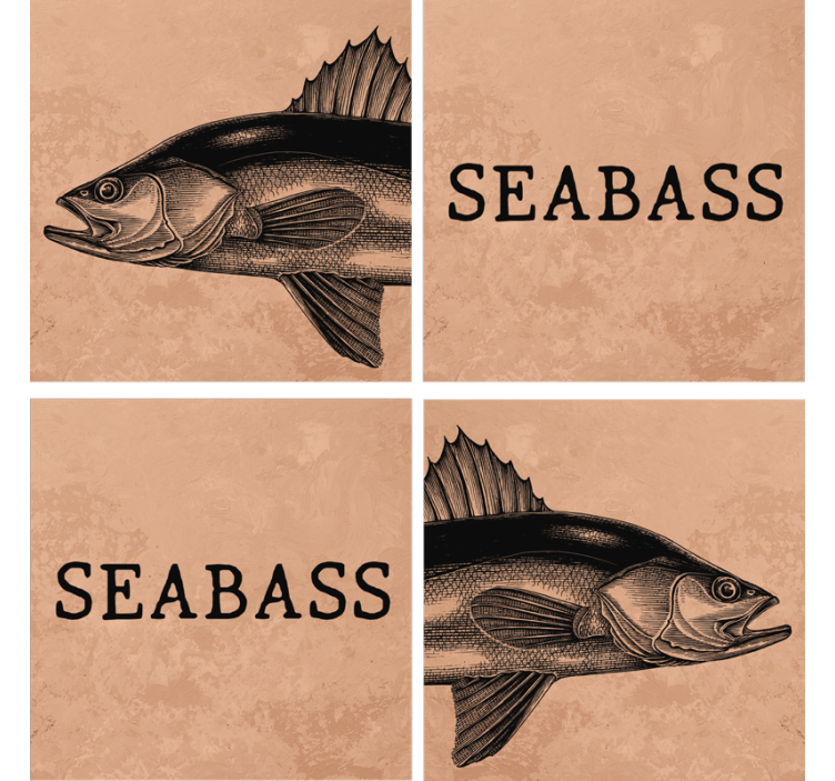 Dessous de verre personnalisable illustration seabass - TenStickers