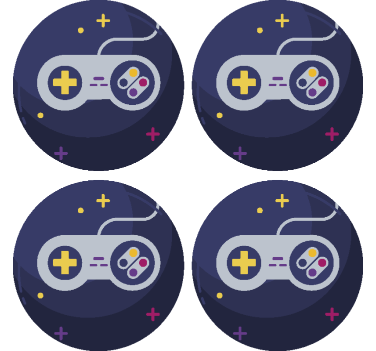 Dessous de verre geek manette de jeu multicolore - TenStickers