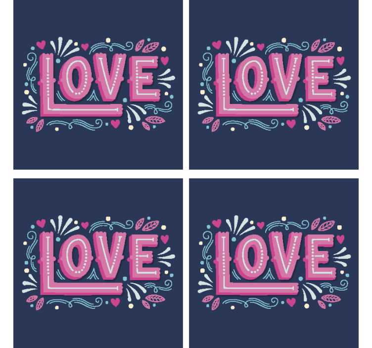 Dessous de verre citation typographie amoureuse ludique - TenStickers