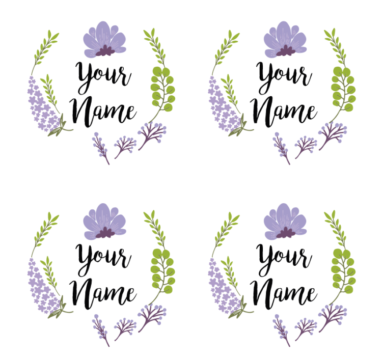 Dessous de verre personnalisable design floral - TenStickers